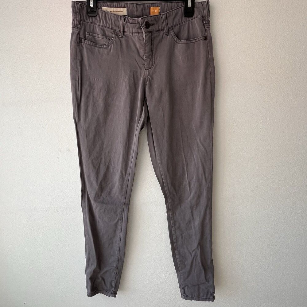 Pilcro and the Attendants womens Gray Slim Tapered Chino Pants 27W Ankle Zip